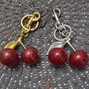 Cherry Charm Keychain - Gold Or Silver